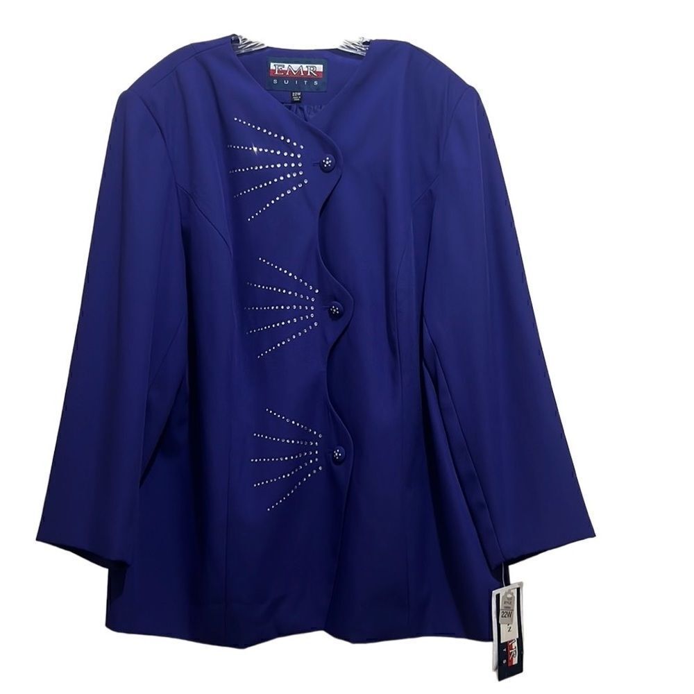 EMR Suits blazer only vintage purple beading lined 22W NWT